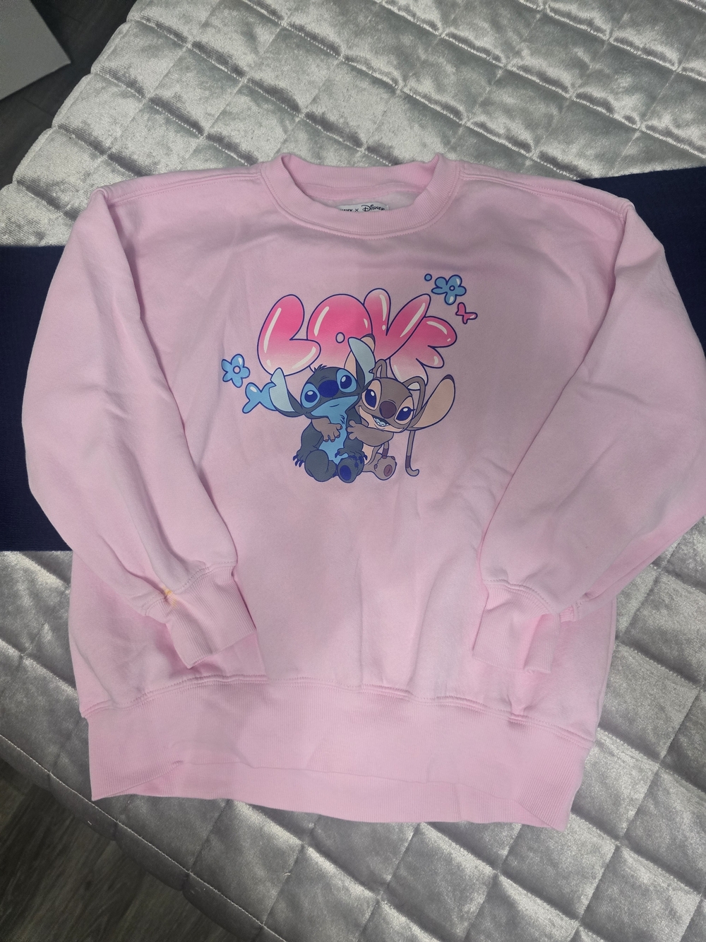 Old Navy Pink Stitch & Angel Love Graphic Sweatshirt